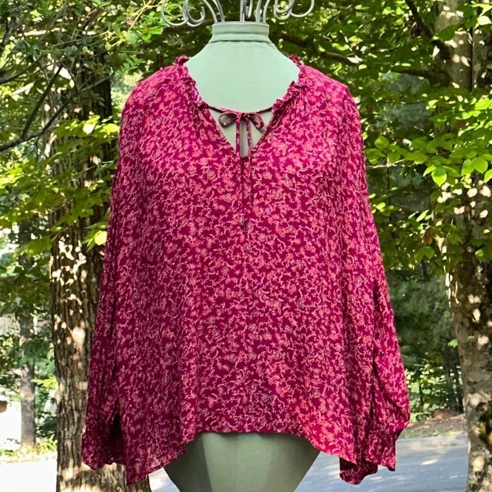💘New Directions "Curvy" Boho Shirt Size 3X Lightweight Rayon NWT